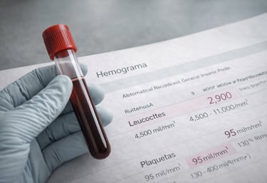 Análise de hemograma em avaliação hematológica especializada