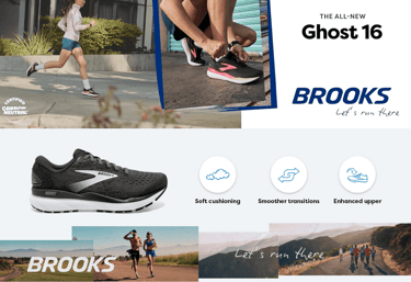 Brooks Ghost 16 – reliable and comfortable travel walking shoes offering a smooth ride.