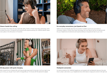 Traveler enjoying a peaceful journey with Sony WH-1000XM4 noise cancelling headphones for flying