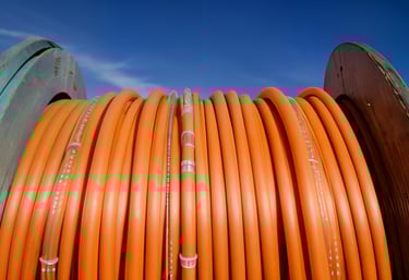 Spool of fiber optic cables
