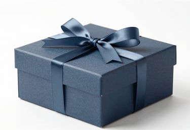 A gift box with a ribbon, representing raffles and rewards for club members. Elegant and inviting, minimalist style, using #1A202C for contrast.