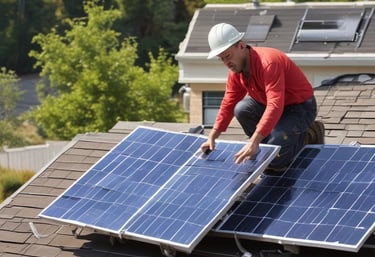 A solar panel installation at a large organization in Jharkhand.