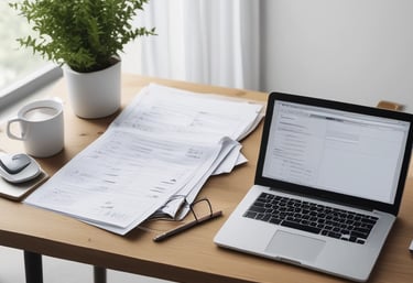 Four men in business attire are engaged in a discussion around a table. One man appears to be explaining something while pointing at some documents in front of them. The others are listening attentively, and one holds a pen and a mobile device. The setting is a plain office environment.
