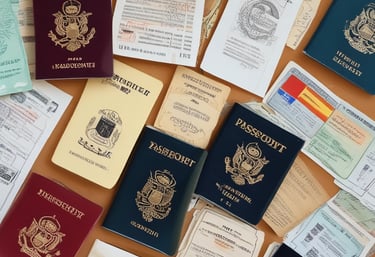 Four men in business attire are engaged in a discussion around a table. One man appears to be explaining something while pointing at some documents in front of them. The others are listening attentively, and one holds a pen and a mobile device. The setting is a plain office environment.