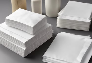 A hand reaching for a tissue from a stylish tissue box on a dining table.