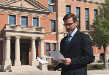 Legal professional process server preparing to file affidavits with the court