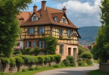 The image features a storefront at night, prominently displaying a sign with the words 'Happy Address' and 'Vacation Rentals' in bright yellow letters on a red background. Below, a large advertisement with the slogan 'Happy Address is where you feel happy' is visible, alongside logos of companies such as TripAdvisor, Airbnb, and Expedia.