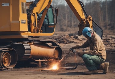 A skilled welder working on a metal fabrication project.