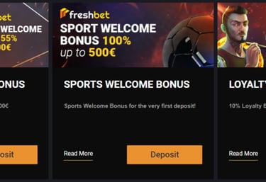 Freshbet casino welcome bonuses