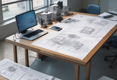 A large industrial water storage tank is situated on a rooftop, surrounded by various pipes, valves, and safety equipment. There is a metal ladder attached to the tank. A cage-like fence with warning signs encloses part of the area.