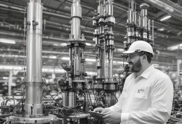 A modern industrial automation setup showcasing advanced technology.