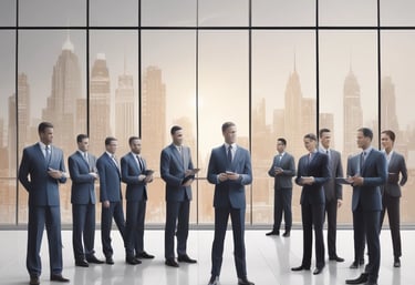 A professional recruitment meeting in an office setting.