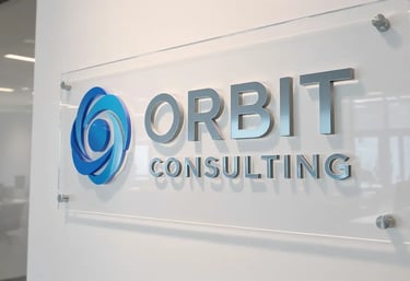 Acrylic office reception signboard with modern logo – SignageBoard.ae