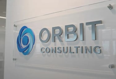 Example of acrylic signage in office
