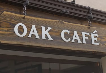 Rustic hanging wooden signage