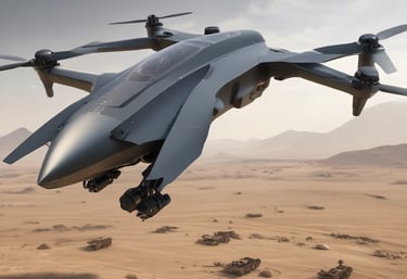 A model of a military plane flying in the air