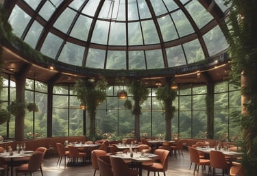 A vibrant dining area showcasing sustainable gastronomy.