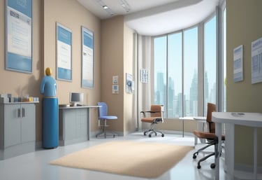 An abstract representation of digital technology and healthcare integration, showcasing innovation and progress.