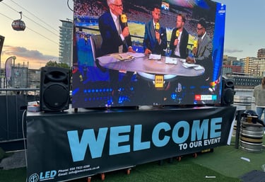High-impact 4K LED video wall hire and event technology production for corporate and private events