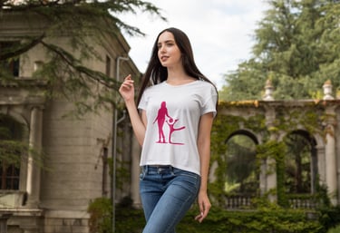 CHICA CON CAMISETA ESTAMPADA, MODELANDO