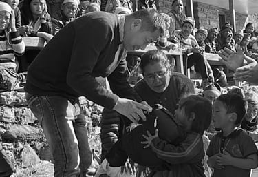 The founder of Anugraha Foundation Mr. Suman Rai helping out people in need