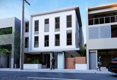 a building with a car parked in front of it