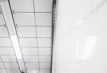 Acoustic ceiling installation.