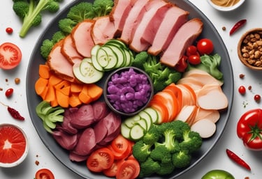 The image contains three jars of dietary supplements labeled 'Womb Rebalance' and 'Fertility Support,' placed against a purple background. A small white bowl filled with capsules is nearby. There is also a red and white paper cutout of a uterus, adding a thematic element to the composition.