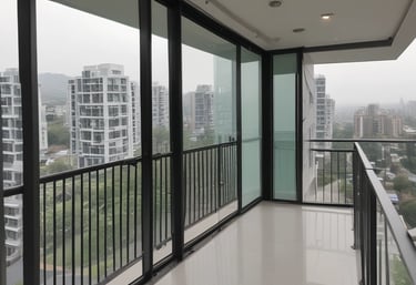 Invisible grill installed on modern balcony in Pune – safety with clear view