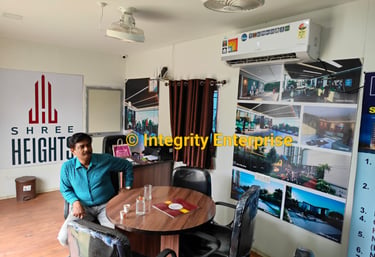 Inside of a Portable Office Cabin made by Integrity Enterprise for Shree Heights Chandannagar