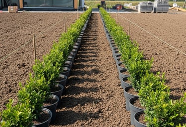 installed boxwood hedges