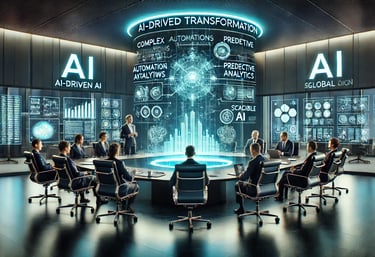 a conference room with a large screen displaying a video game