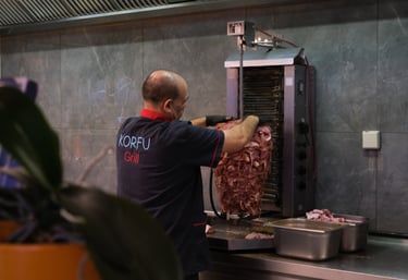 Korfu Grill frischen Spieß machen
