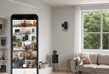 A modern, circular smart thermostat is mounted on a wooden wall. The device displays a message suggesting setup with Wi-Fi and shows the number 50, indicating an indoor temperature setting. The design appears sleek and minimalist.