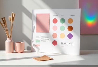 "Color palette, typography, and logo samples for brand identity