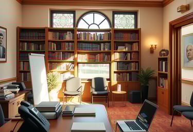 un bureau avec un ordinateur portable et un ordinateur portable sur un bureau
