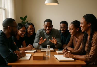 un groupe de personnes assises autour d'une table