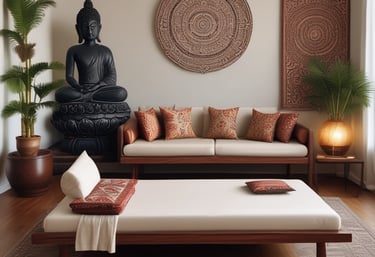 Hands performing a massage on a person's back, applying pressure to specific points. The setting is bright and calming, with soft focus creating a tranquil atmosphere.