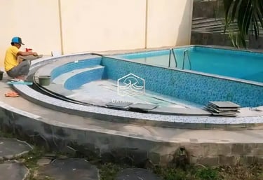 Proses Pembuatan kolam renang di Purwakarta oleh layanan profesional Dayanapool