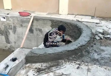 Proses Pembuatan kolam renang di Indramayu oleh layanan profesional Dayanapool