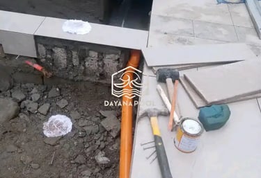 proses pembuatan koalm renang tahap penggalian