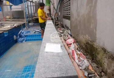 Proses pembuatan kolam renang di Subang