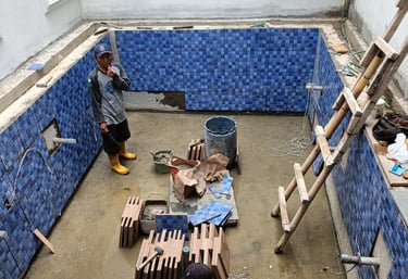 Pemasangan keramik kolam renang di kolam renang cimahi