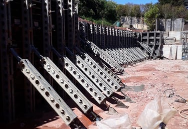 retaining wall structure, steel structure