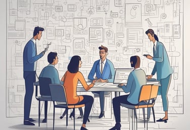 Glass-fronted building with reflections of the sky and nearby structures. Rows of greenery are integrated into the design above the windows. Large text on the building's facade reads 'Transforming Business for Good.'