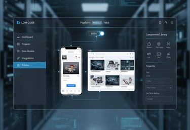 Low-code application development platform interface
