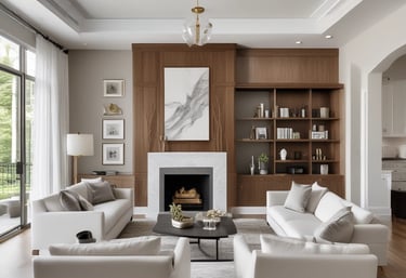 An interior architectural design featuring a large skylight with blue-tinted glass panels. The structure is characterized by smooth, curved wooden elements that create a modern and elegant aesthetic. The lighting is soft and focused, creating contrasting shadows and a warm ambiance.