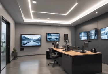 A modern smart building showcasing advanced ELV systems.