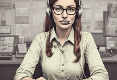 a woman in a headset with a headset and a headset