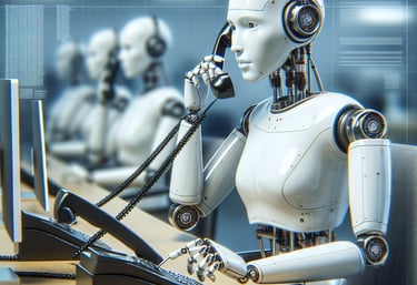 a robot - like robot with headphones on